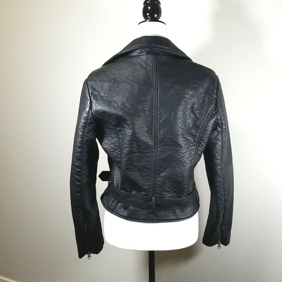 Victoria's Secret Pebbled Vegan Leather Motorcycle Jacket Size M NWT - Picture 6 of 10